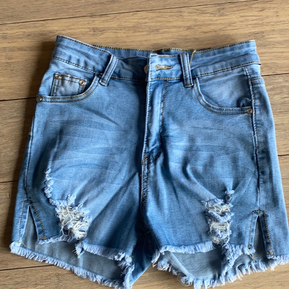 Blue denim shorts